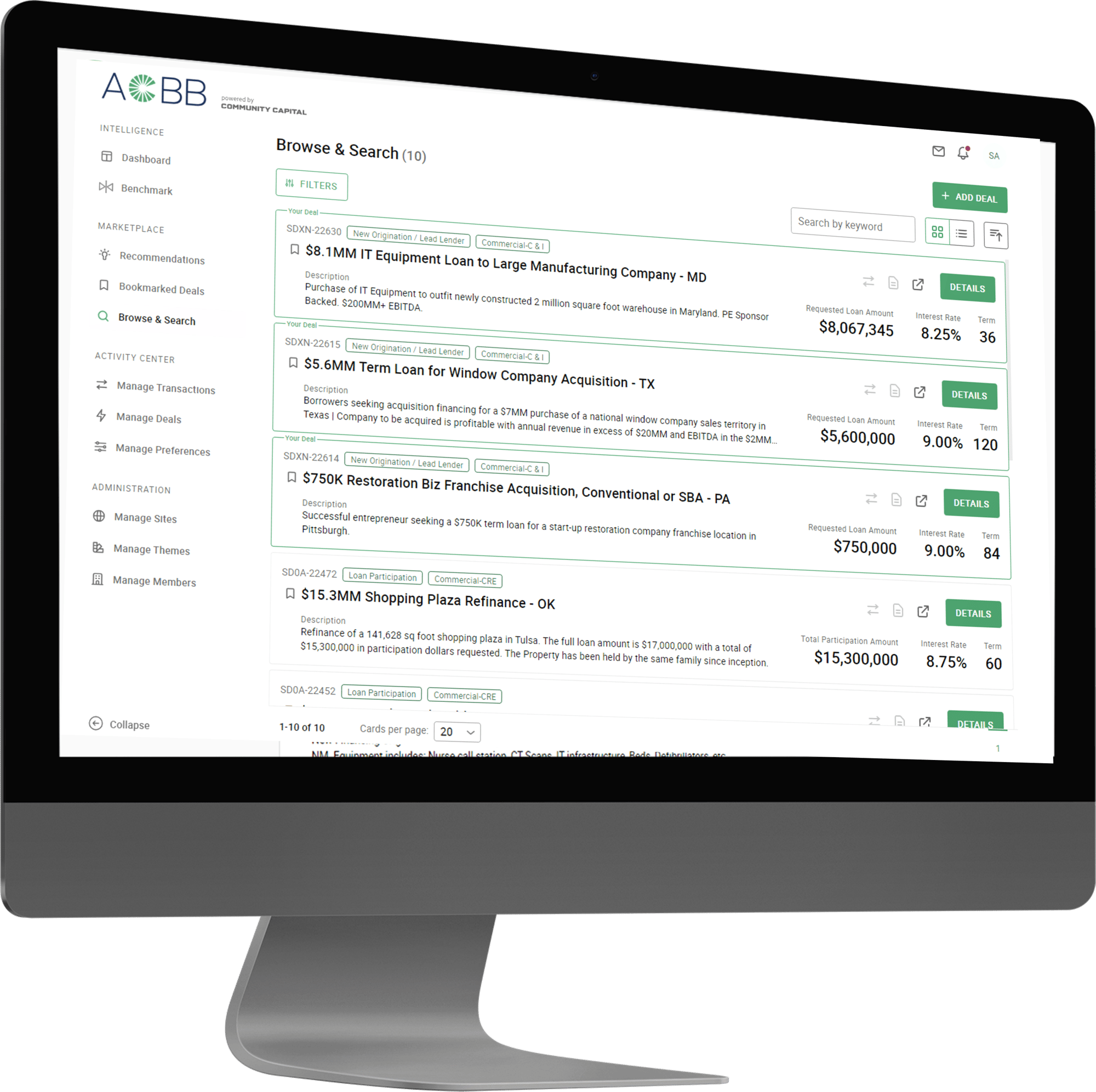 ACBB Loan Marketplace - Webpage Computer Image ACBB Loan Marketplace - Webpage Computer Image