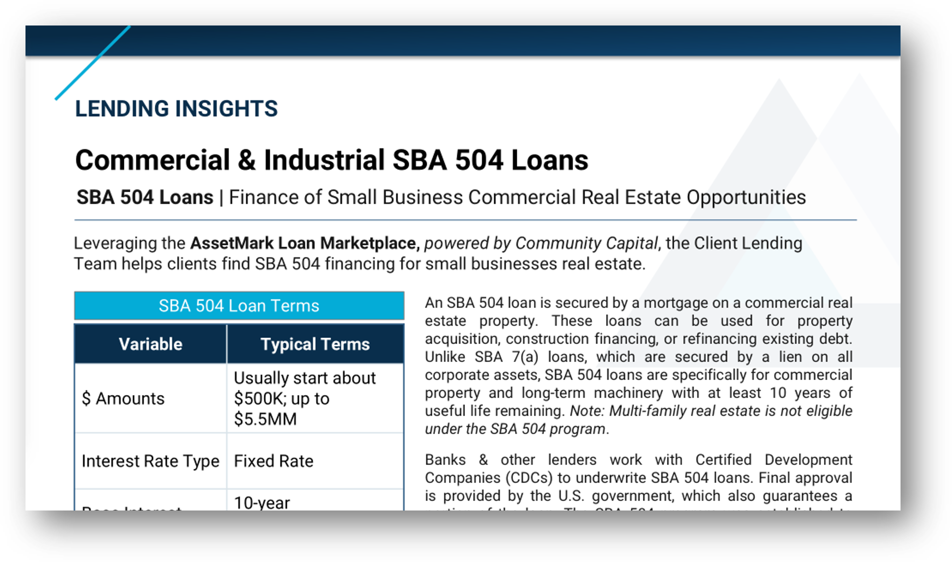 AssetMark 504 Education Image