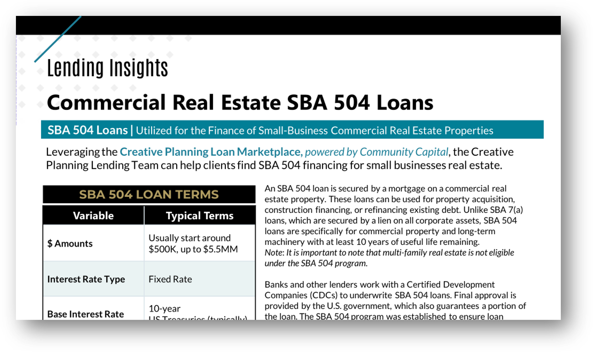 CP - CP - SBA 504 Education