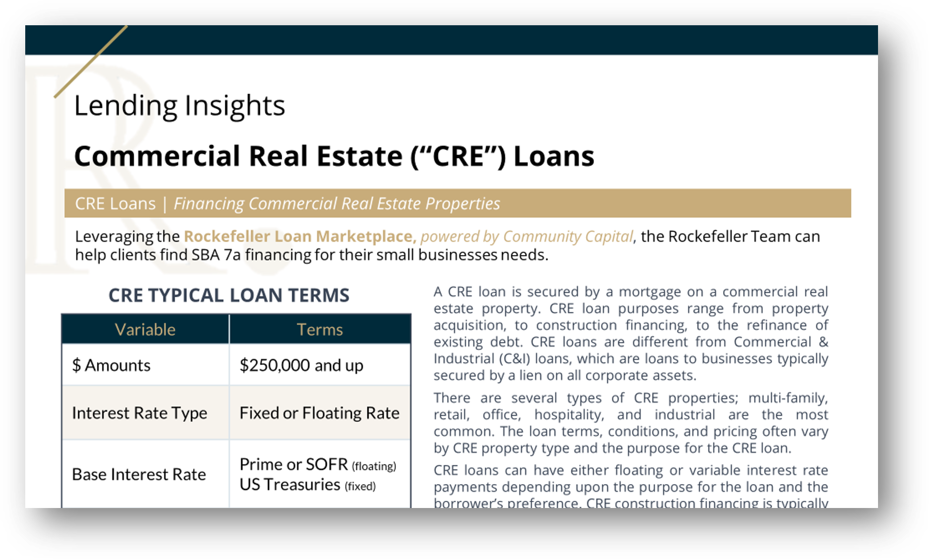 Rockefeller - CRE Snapshot